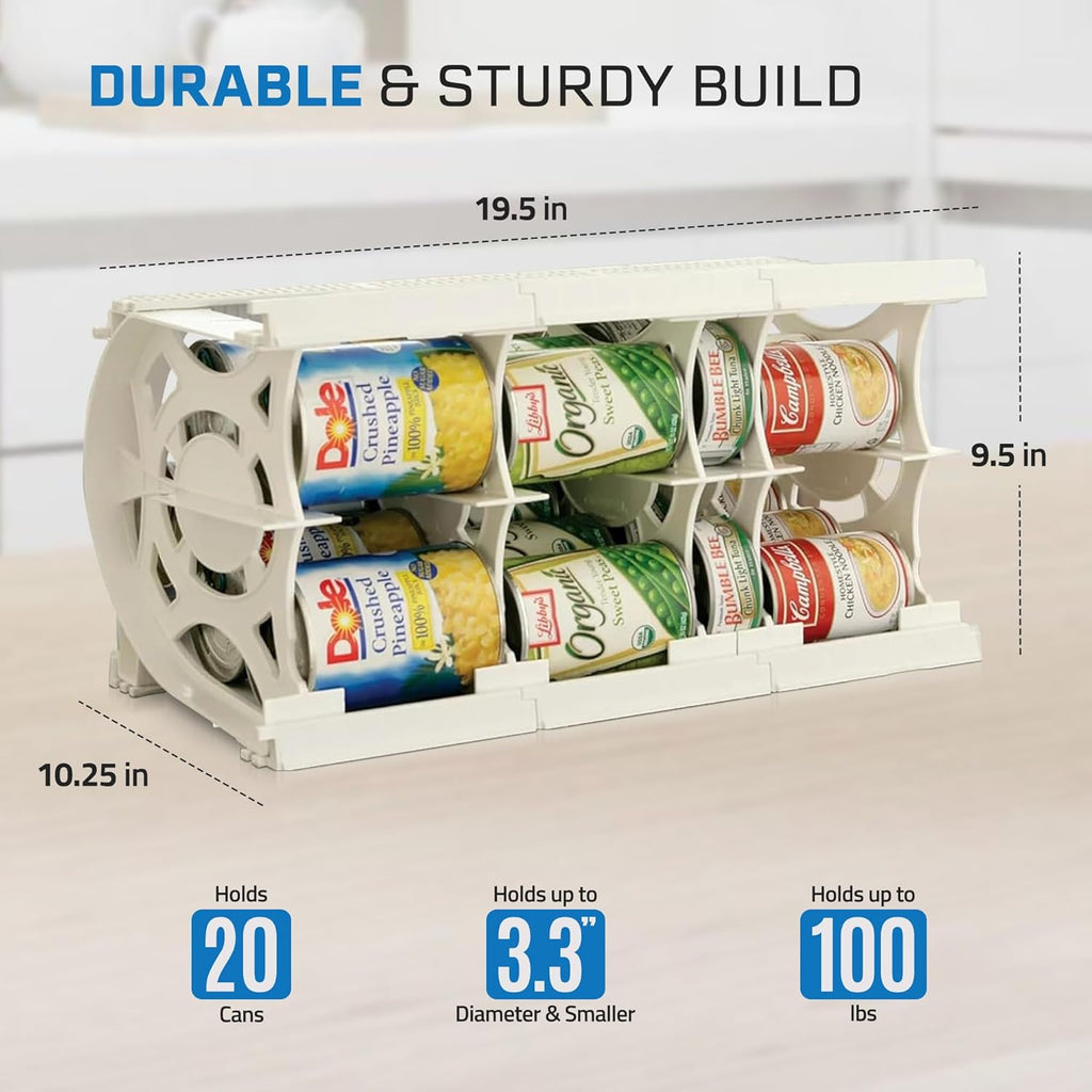 Shelf Reliance Cansolidator Cupboard - 1-Pack Can Organizer for Pantry, Stackable Soda Can Storage for Kitchen, Holds 20 Cans of Food or Soda
