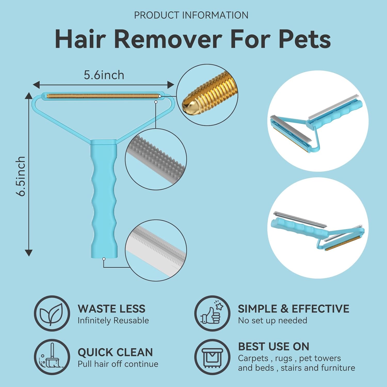 Carpet Rake,Lint Remover,Carpet Rake for Pet Hair Removal,Lint Brush,Lint Shaver for Carpets, Car Mat,Couch,Pet Bed,Furniture & Rug(3-Pack)
