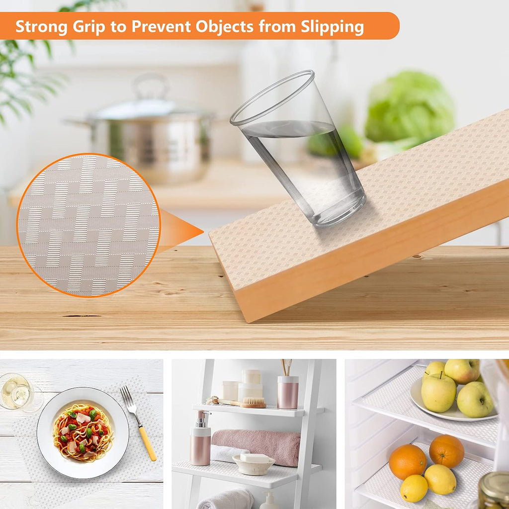 Shelf Liners for Kitchen Cabinets Refrigerator Liners Waterproof Kitchen Cupboard Liner Durable Plastic Drawer Mats EVA Material Non Adhesive Fridge Liner for Shelves - Clear 11.8 x 59 Inches