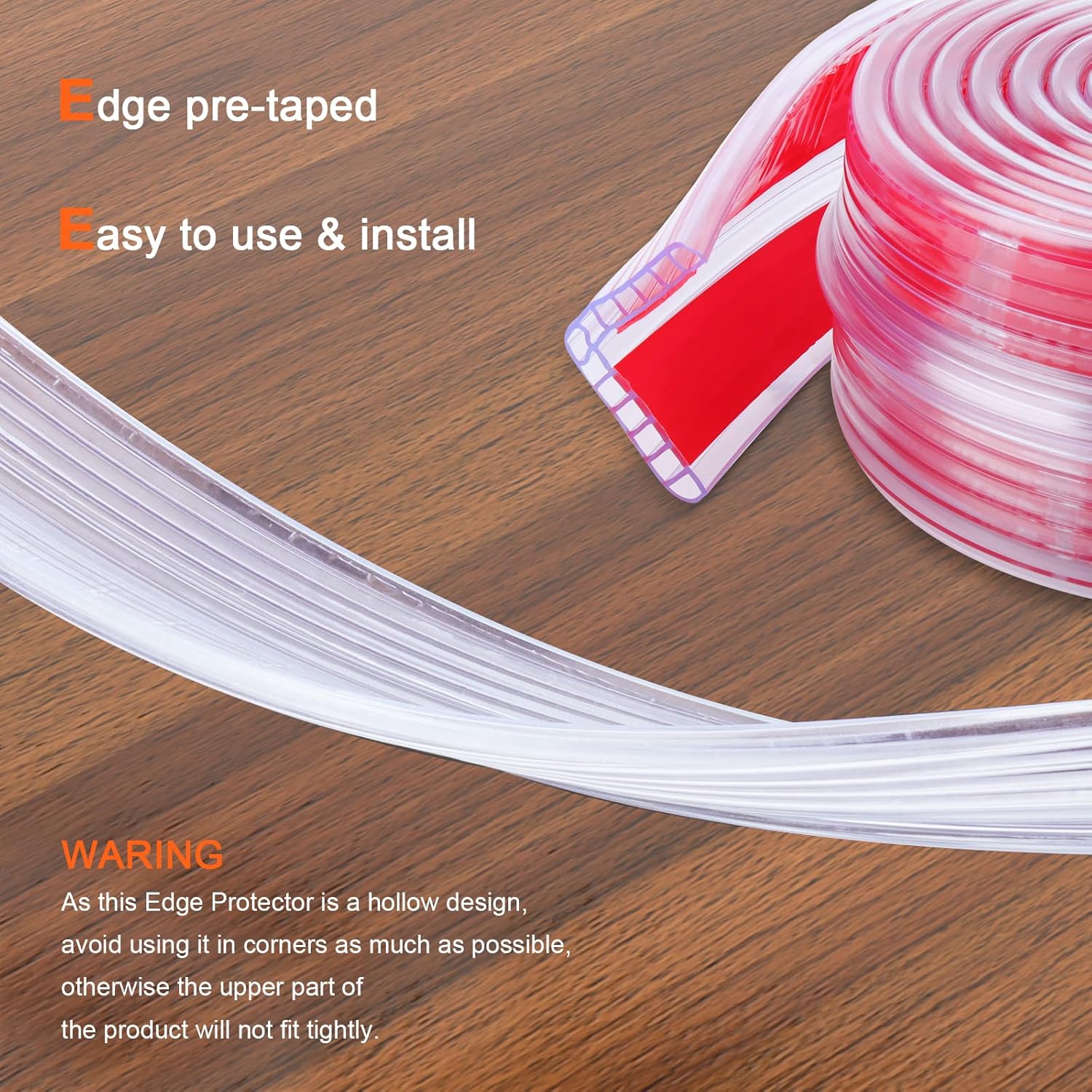 HOMREALM Baby Proofing 7.05ft Long (1.18" Wide) Corner Guards Furniture Corner & Edge Safety Bumpers Corner Covers Protectors Baby Proof Bumper & Cushion to Cover Sharp Furniture & Table Edges