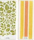 Microfiber Hand Towel & Washcloth Set of 2 - Double-Sided, Waffle Weave, Super Absorbent, Lint-Free, Fast Drying - Pat and Tricky Pattern for Bathroom, Kitchen, Car, and Window Cleaning