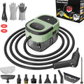 Handheld Steam Cleaner, 2500W High Pressure Steamer for Cleaning, Portable Steam Cleaner with 1.6L Water Tank, 3 Levels Adjustable Handle, Steam Cleaner for Home, Car, Furniture, Bed Bugs (Green)
