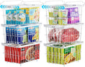 iSPECLE Chest Freezer Organizer Bins - 6 Pack Large Adjustable Freezer Organizer Bins for 5 to 9 Cu.FT Deep Freezer, Easy Access & Stackable Chest Freezer Organizer Hold More Food, White