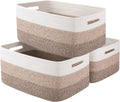 Large Storage Basket for Organizing, Woven Rope Basket for Shelves, Closet Organizer Bins for Clothes, Blanket, Toys, Baby Nursery Storage, 17.7" x 13" x 7.87", 3 Packs Gradient Yellow