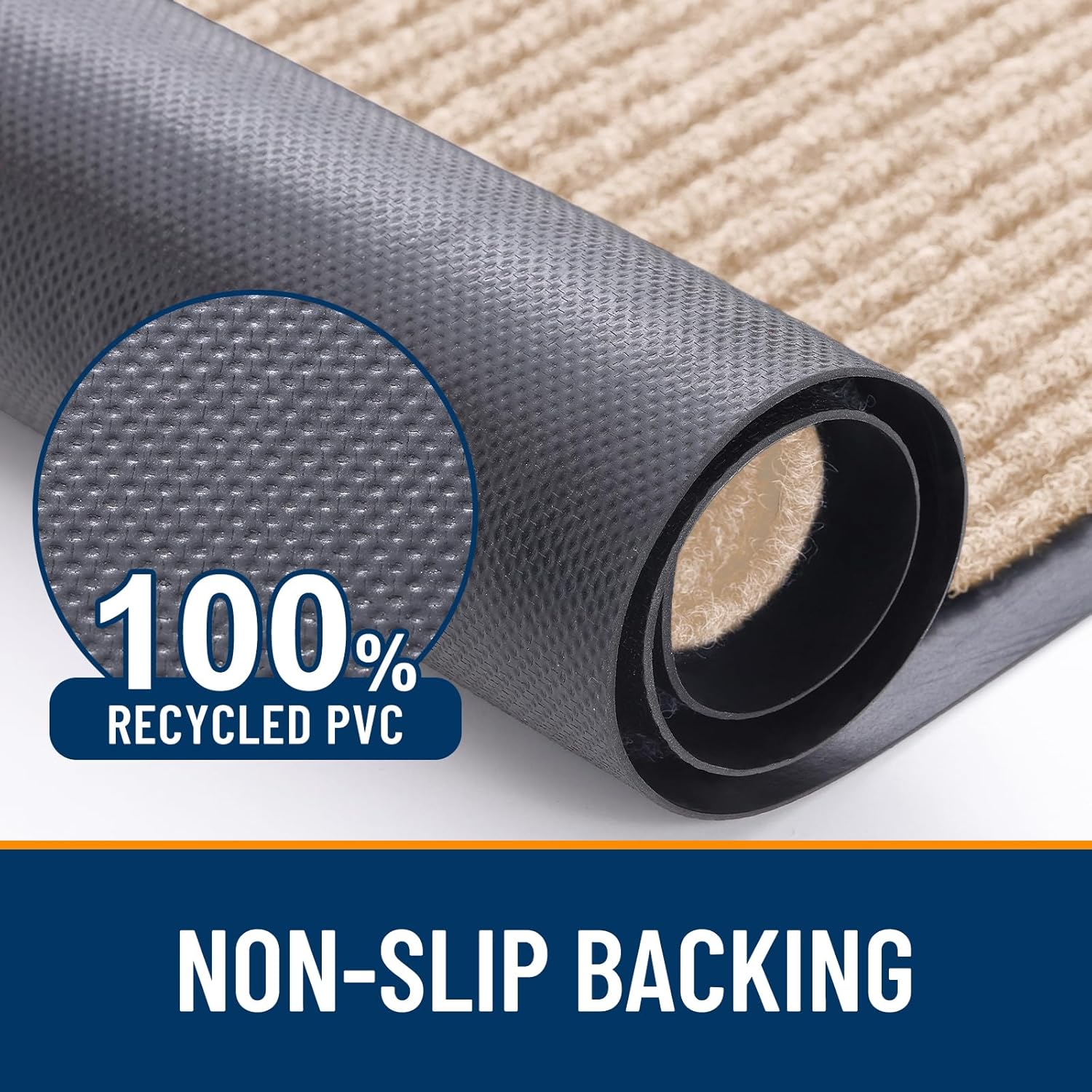 OLANLY Front Door Mat Indoor Outdoor Entrance, Waterproof Heavy Duty Doormat, Fade Resistant, Low Profile, Easy Clean Patio Porch Welcome Floor Mats for Entry, 29.5x17, Beige