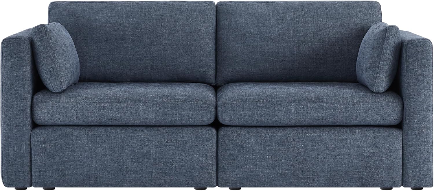 CHITA Small Modular Sectional Fabric Sofa Set, Extra Comfty Loveseat Cloud Couch, FSC Certified Modular Sectional Couch for Living Room, 78 inch Width,2 Seat Modular Sofa, Blue