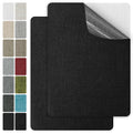 J.CARP 2Pcs Linen Repair Patches, Large Self-Adhesive Fabric Patch for Sofas, Couch, Furniture, Car Seats (8 * 11 inches-2PCS Floral Black)