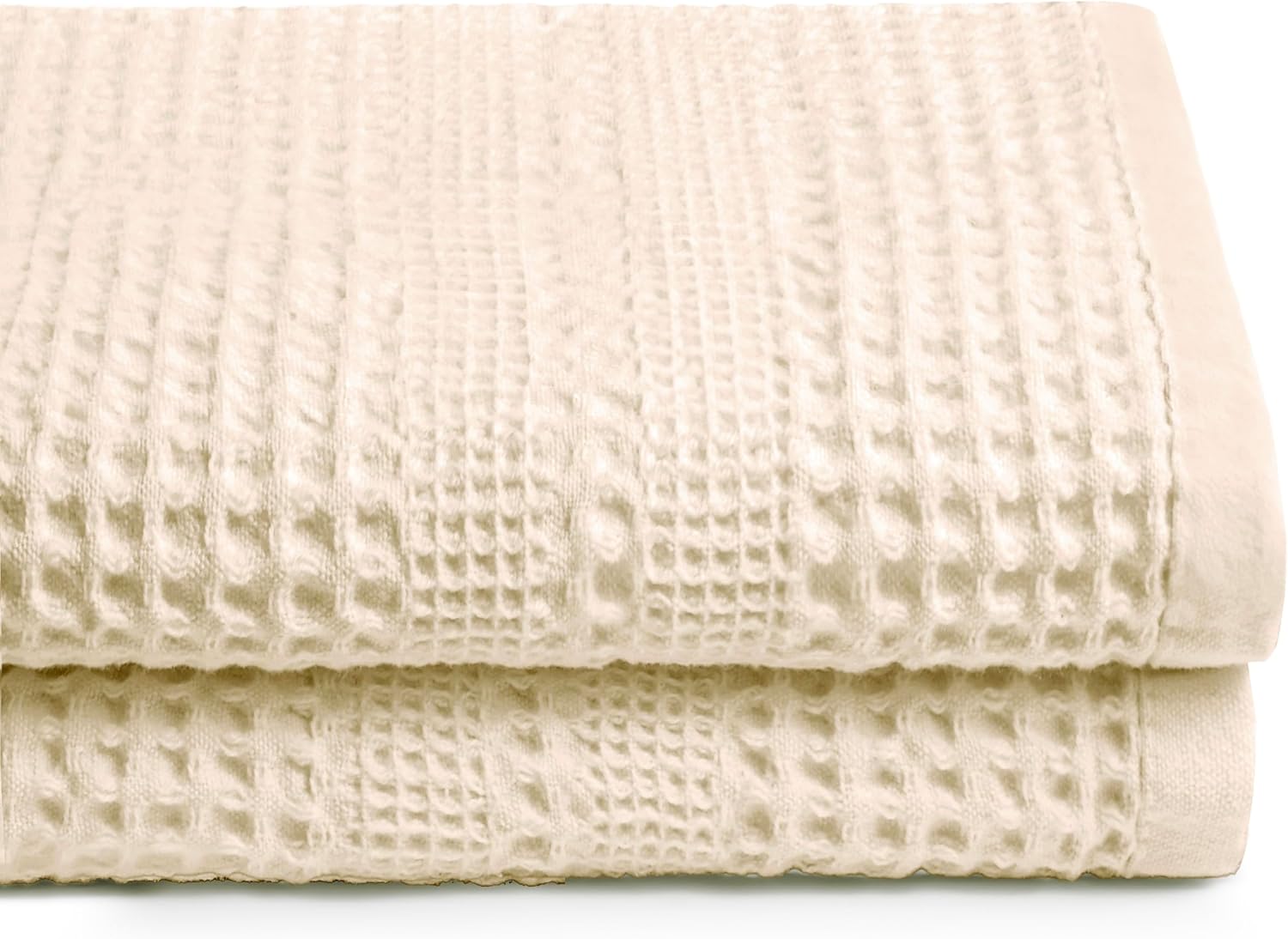 GILDEN TREE Waffle Towels for Bathroom, 100% Cotton Quick Dry Towel, Waffle Bath Towels Large, Absorbent Lightweight Travel Towel, Bath Towels Set of 2, Classic Style (Cream)