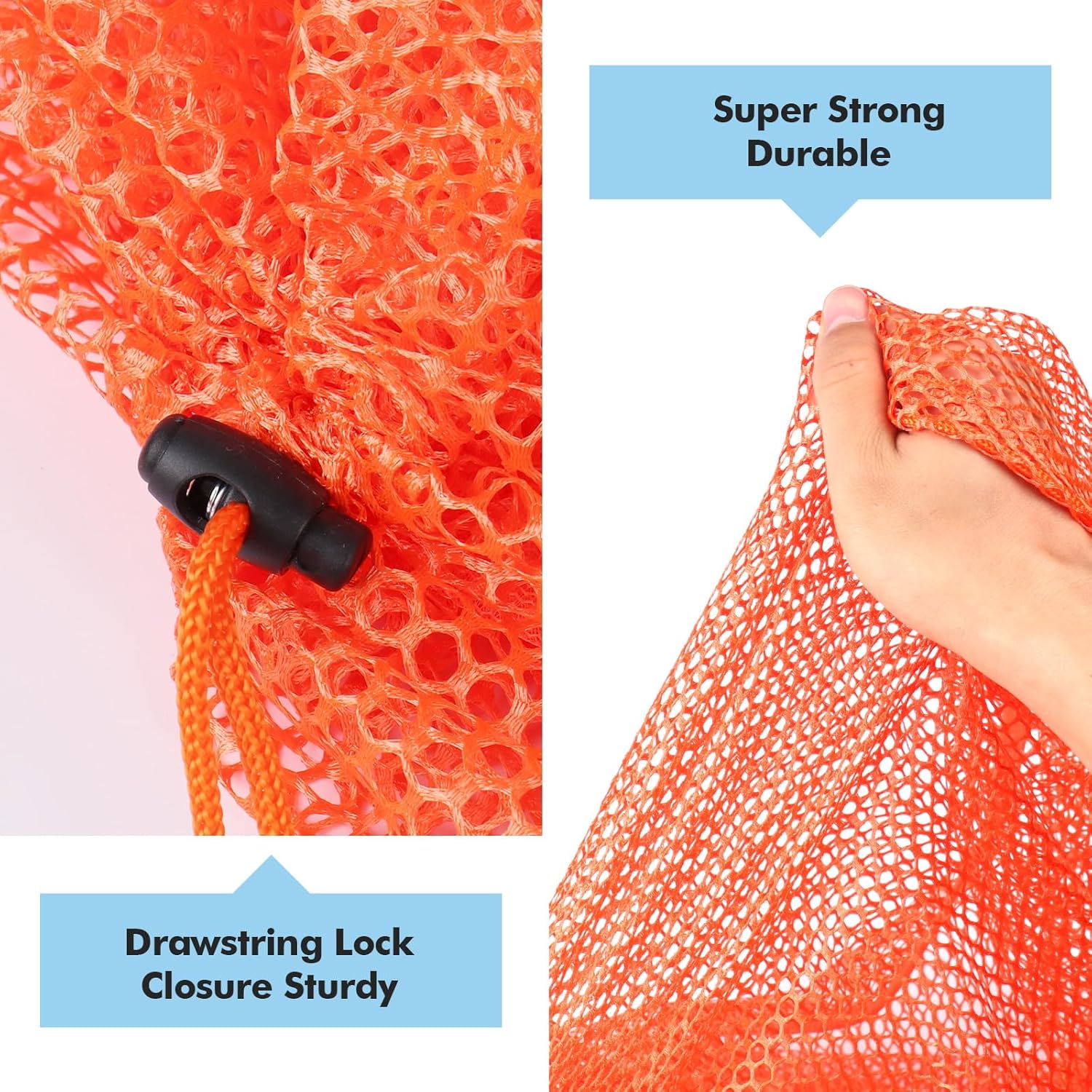3Pcs Mesh Laundry Bags Washing Machine Mesh Wash Bags Jumbo for Delicates Clothes,Bed Linen,Toys with Drawstring Closure Sturdy(3 XXLarge 28 x 26 Inches, Orange)