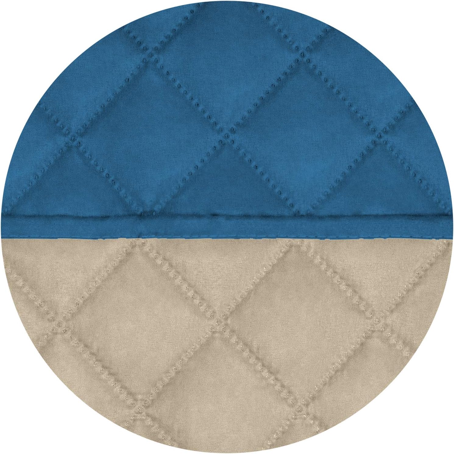 PureFit Reversible Quilted Sofa Cover, Water Resistant Slipcover Furniture Protector, Washable Couch Cover with Non Slip and Elastic Straps for Kids, Dogs (Oversized Recliner, Peacock Blue/Beige)