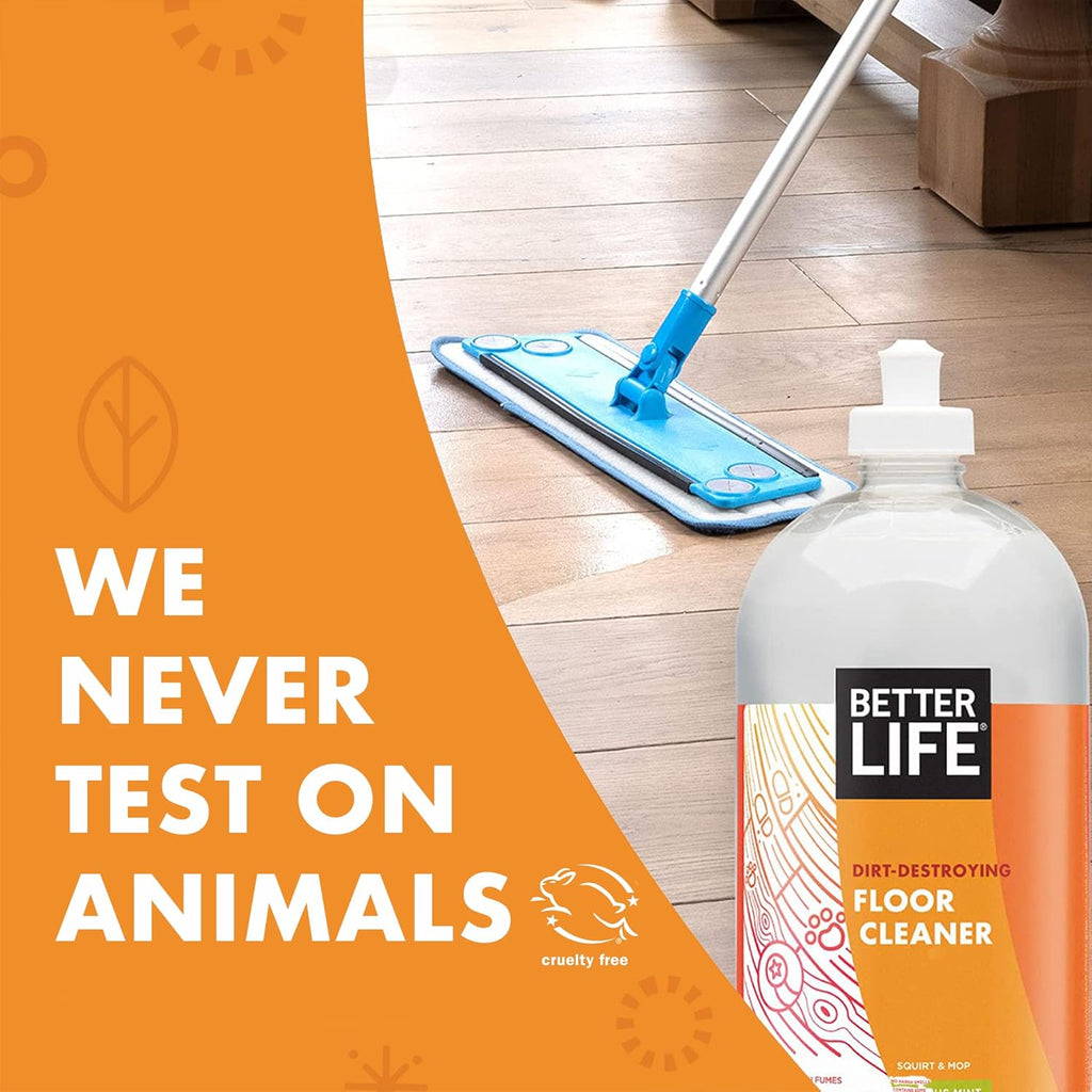 Better Life Floor Cleaner - Liquid Multipurpose Cleaner for Wood, Tile, Laminate, Vinyl, Bamboo - Hardwood Floor Cleaner for Mopping - Citrus Mint 32oz