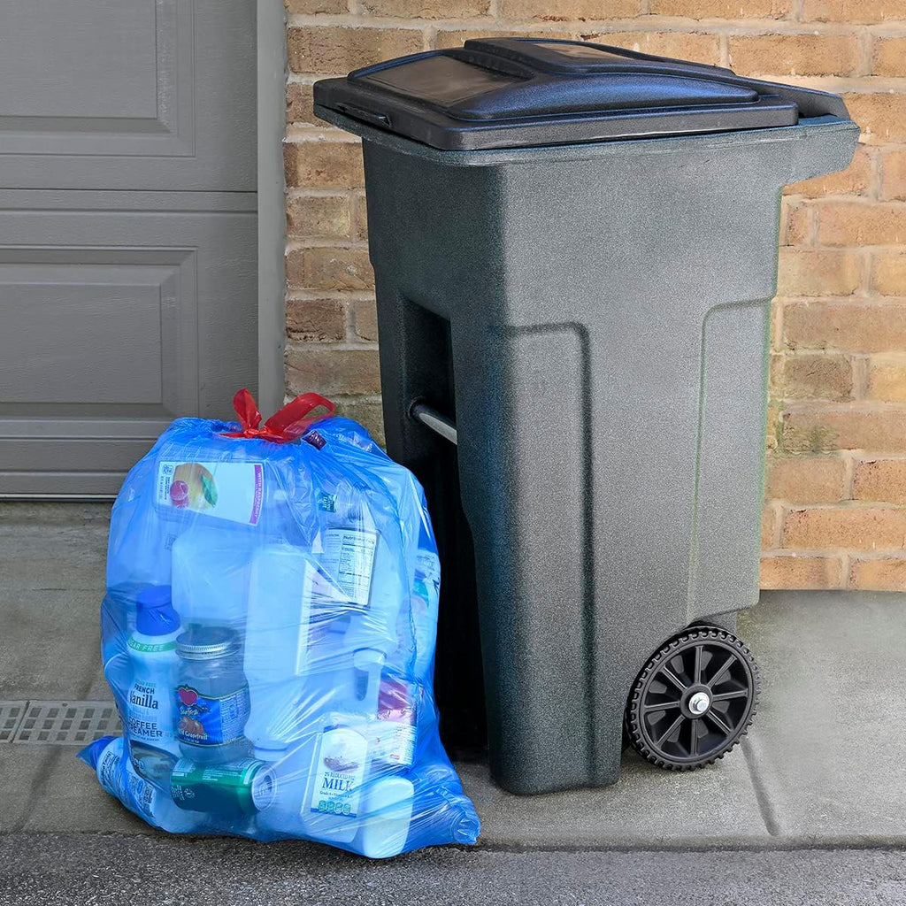 Amazon Basics Blue Recycling Trash Bags, Unscented, 13 Gallon, 60 count (Pack of 2)