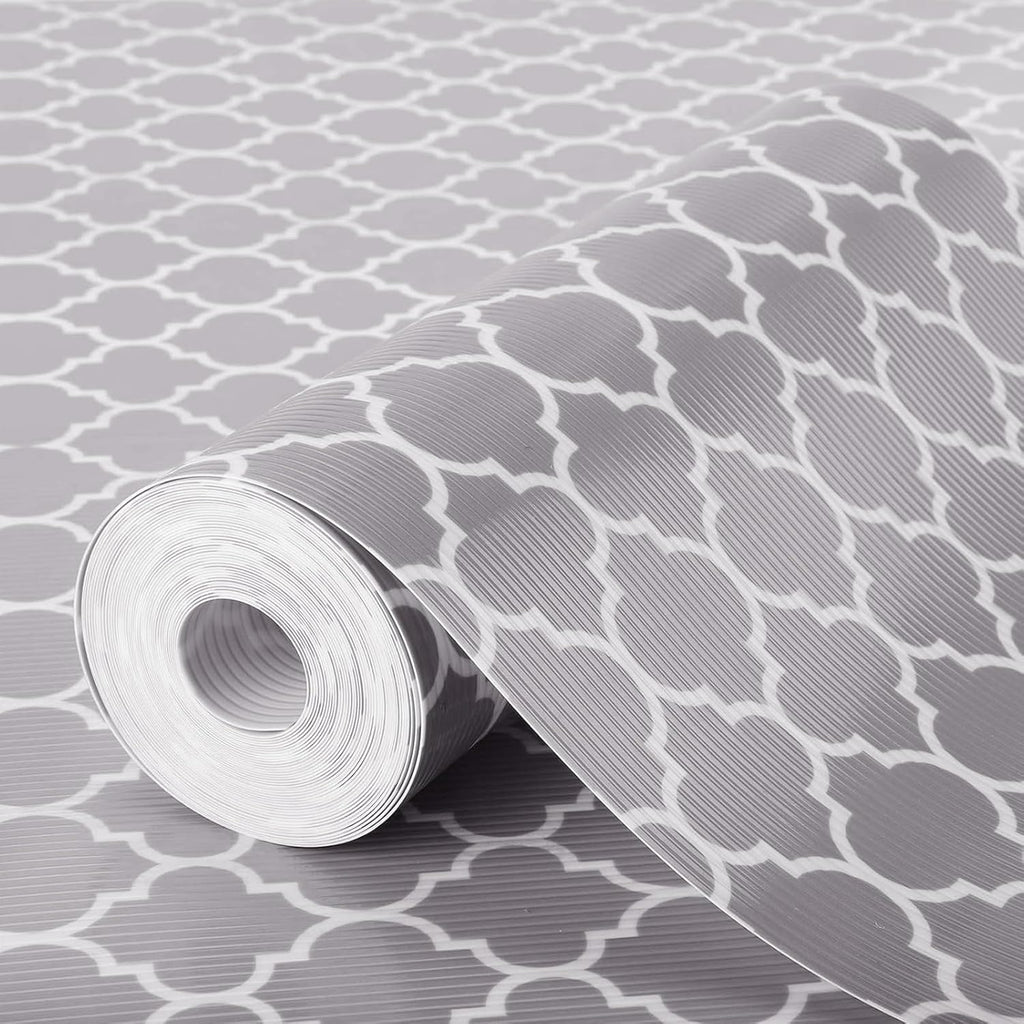 Glotoch 24 Inch Extra Wide Non Slip Shelf Liner, Non Adhesive Drawer Liner, Waterproof Shelf Liners for Kitchen Cabinets, Refrigerator, Wire Shelving, Bathroom, Pantry-Heavy Duty, Durable,Grey