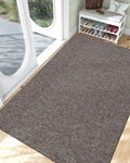 LUMI Ultra Thin Door Mat for Entryway,48"x72" Low Profile Non Slip Rubber Backing Indoor Doormat, Easy Clean Welcome Entrance Mat for Inside House, Patio, Brown