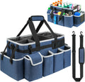 Cleaning Caddy Bag,Extra Large Cleaning Supplies Organizer with Handle for Housekeepers,Blue
