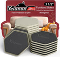 Furniture Sliders - 20 pcs-3 1/2” Hexagon Beige Furniture Sliders for Carpet, Heavy Duty Furniture Movers Sliders, Reusable Furniture Moving Pads, Floor Protectors for Carpet