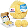 Baby Buddy Natural Bath Sponge, Ultra-Soft Sea Wool, Gentle on Baby's Skin, Hypoallergenic, Biodegradable, 3-Pack, 4in for Baby & Infant Bath Time