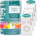 Refrigerator Deodorizer with Zeolites (4-Pack) - Odor Eliminator for Fridge & Freezer - Outshines Baking Soda and Bamboo Charcoal Bags - Long-Lasting, & Safe