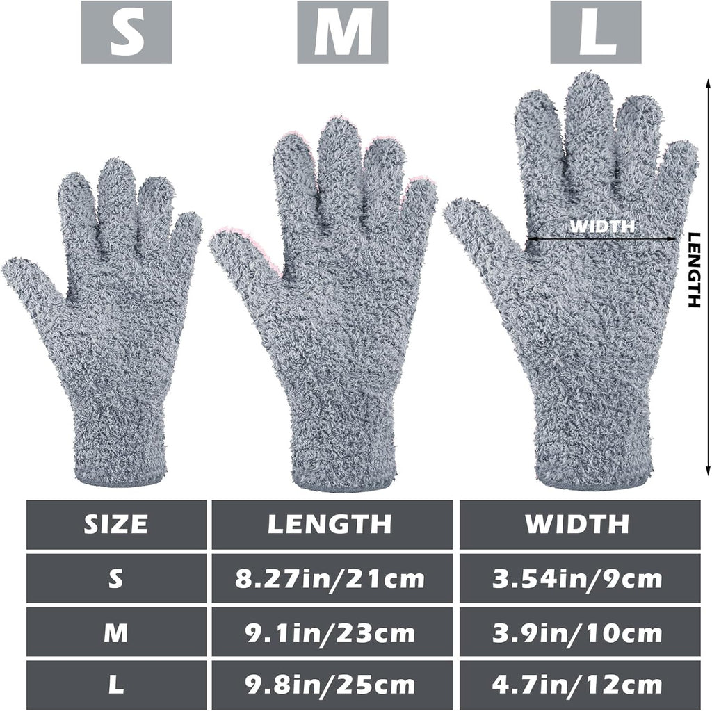 Patelai 3 Pairs Microfiber Plant Dusting Gloves Leaf Cleaning Gloves for Indoor Plants, Blinds, Furniture, House(Medium,Dark Blue, Gray, Khaki)
