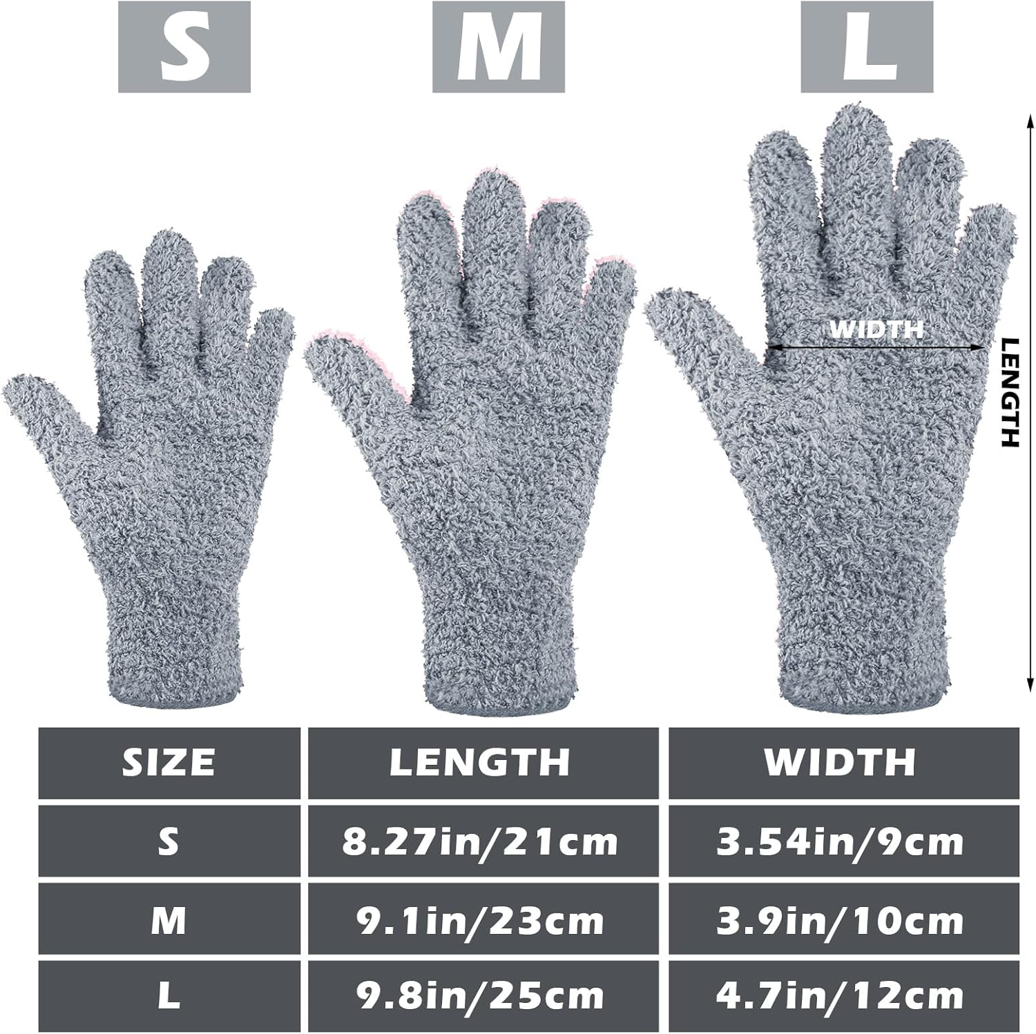 Patelai 3 Pairs Microfiber Plant Dusting Gloves Leaf Cleaning Gloves for Indoor Plants, Blinds, Furniture, House(Large,Dark Blue, Gray, Khaki)