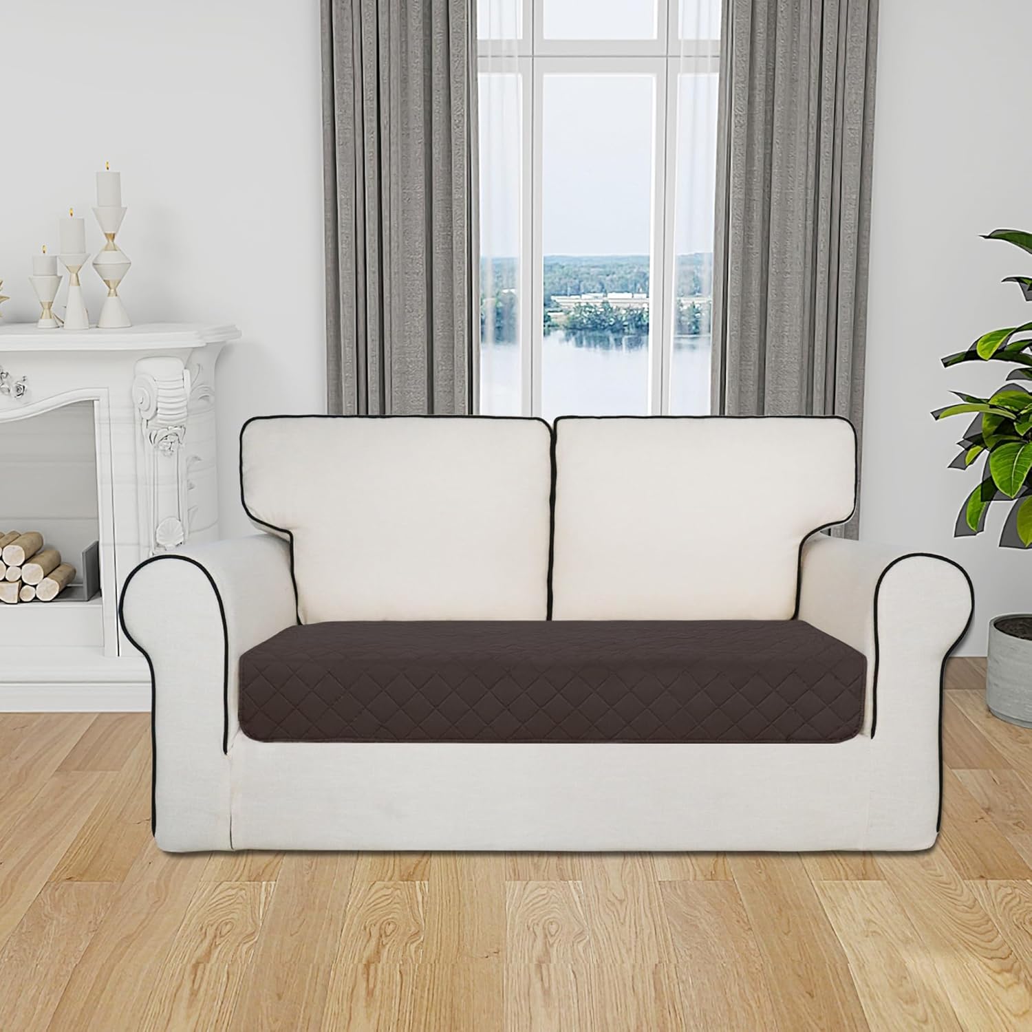 Easy-Going Sectional Couch Covers for Dogs L Shape Sofa Cover Reversible Sofa Slipcover Chaise Lounge Cover Furniture Protector Cover for Pets Dog Cat (30 x 50 inches, Chocolate/Beige)
