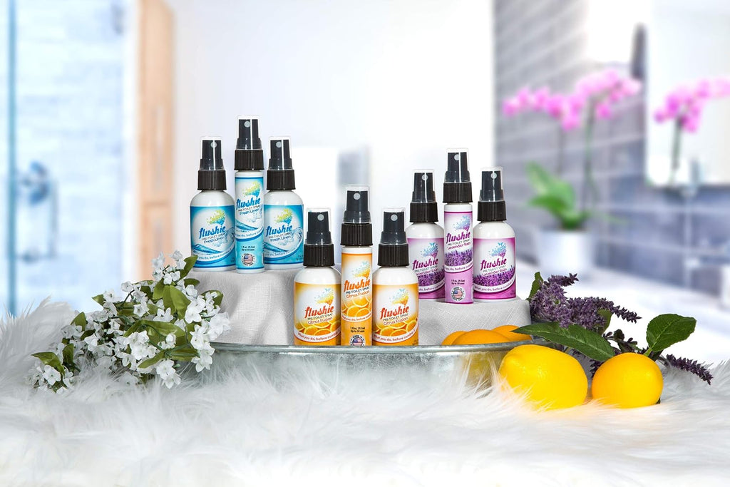 Flushie Pre-Toilet Spray 16 oz Lavender Rain Scent Bathroom Spray 16-Ounce Pump Spray Bottle Refill