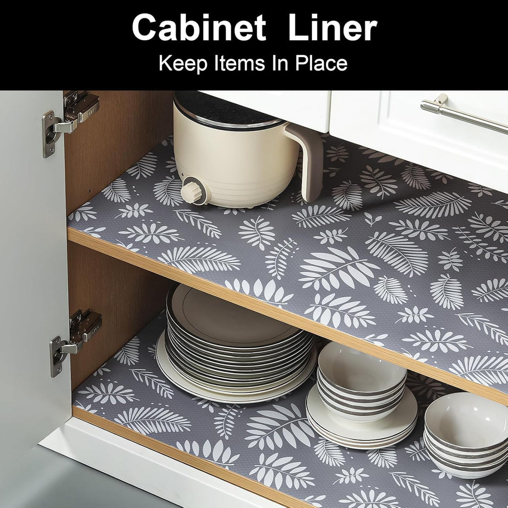 Cooyes Shelf Paper for Kitchen Cabinets Non Adhesive, Waterproof & Oil-Proof Kitchen Drawer Liner for Refrigerator Drawer Fridge Cupboard (23.6 Inch W x 354 Inch L)