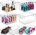 Set Of 8 Clear Pantry Organizers Bin, 4 Large and 4 Small Stackable Organizing Bins for Pantry, Kitchen and Cabinet Organizer
