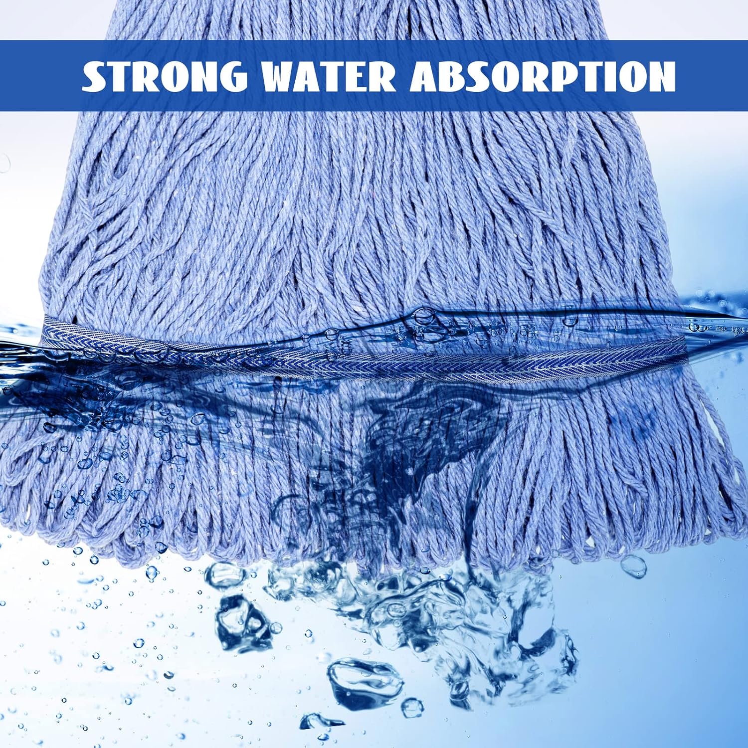 Gejoy 10 Pack 24oz Mop Head Replacement Commercial Cleaning Mop Head Wet String Heavy Duty Cotton Industrial Mophead for Floor Cleaning