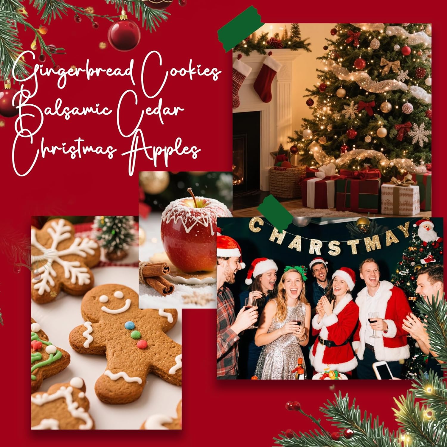 Room Spray, Balsamic Cedar, Apples, Gingerbread Cookies, 3 Pack, Each 4 fl oz, Concentrated Room Spray, Air Freshener for Home, Long-Lasting Odor Eliminator for Bathroom and Office