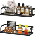 PUSDON Metal Wall Hanging Basket 2 Packs DIY Suitable for Multiple Scenes - Black Hollowout 12.6in