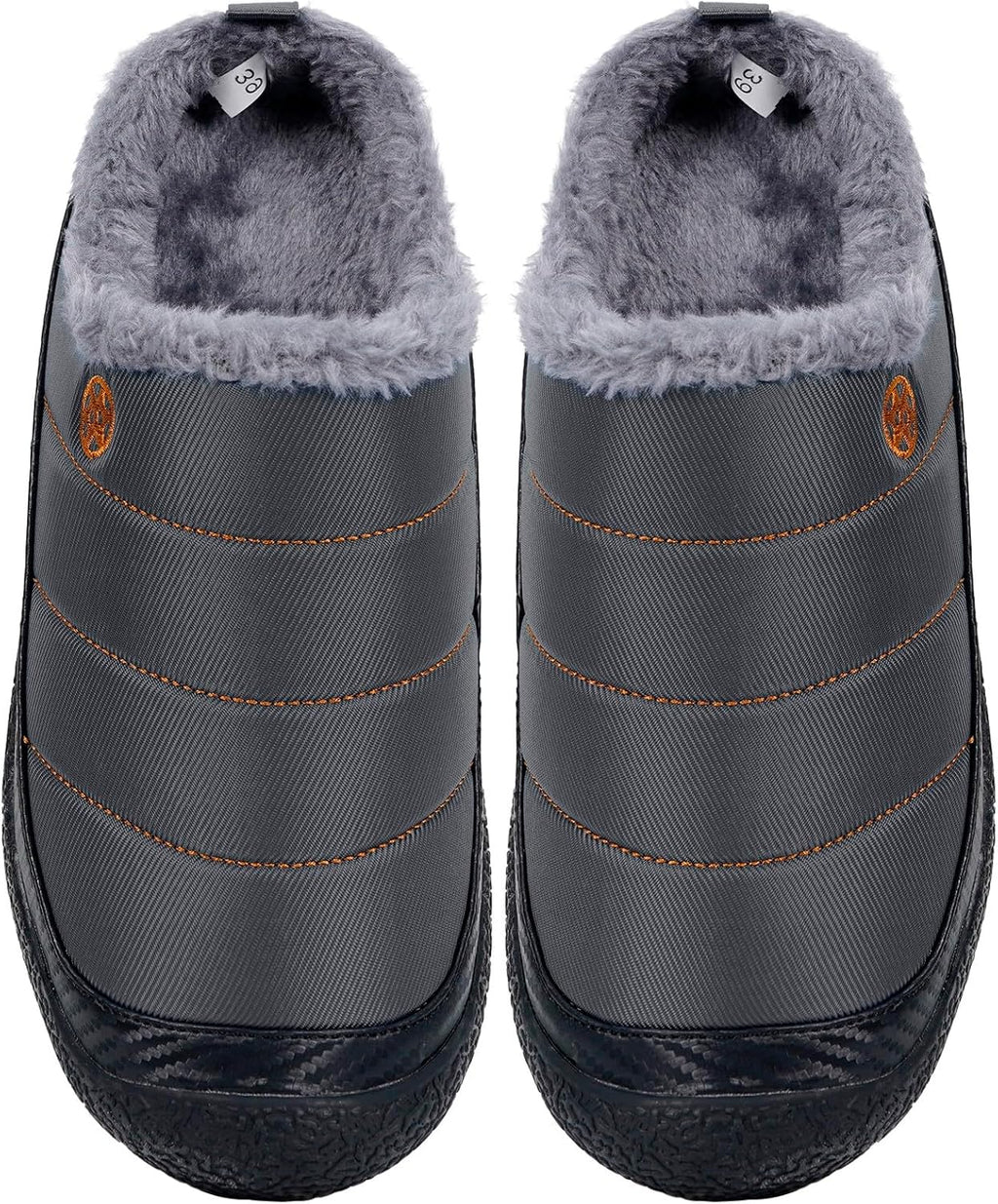 Womens Mens House Slippers Slip on Snow Winter Warm Fully Fur Lined Slippers Indoor Outdoor Shoes