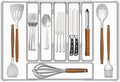 Silverware Drawer Organizer, Expandable Utensil Tray for Kitchen Drawers,BPA Free Flatware and Cutlery Holder,Adjustable Plastic Storage for Utensil like Spoons, Forks, Knives.Clear