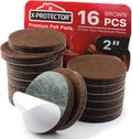 16 Heavy-Duty Felt Furniture Pads 2” 1/4” Thick X-Protector! Round Felt Pads for Furniture Feet - The Best Felt Floor Protectors for Furniture to Prevent Scratches. Protect Your Hard Floor! (Brown)