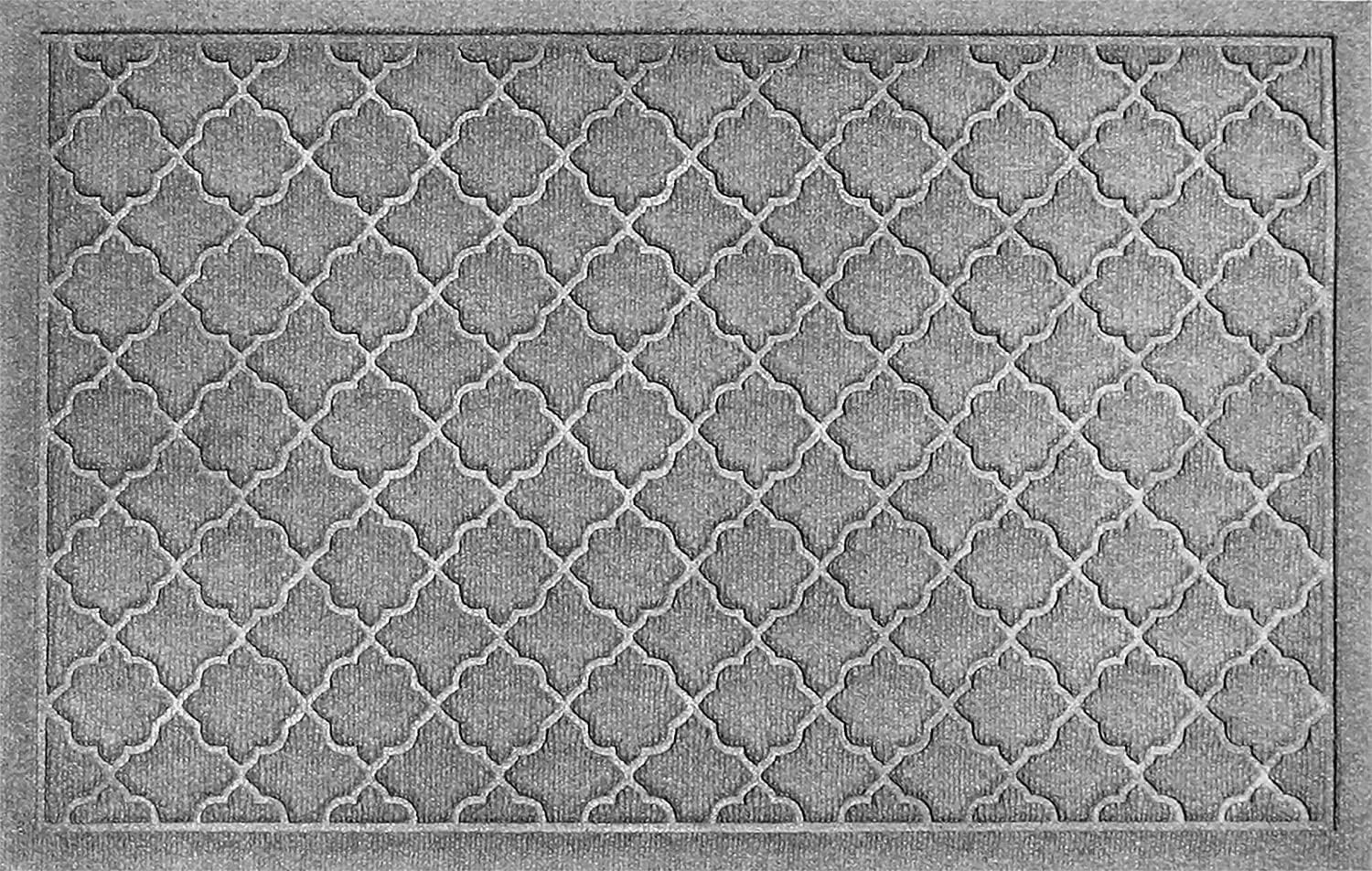 WaterHog Heavy Duty Doorway Mat, 2' x 3', Made in USA, Durable & Skid-Resistant Entryway Mat, Water-Trapping, Indoor/Outdoor Decorative Floor Covering, Cordova Collection, Medium Grey