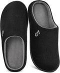 VeraCosy Men's Two-Tone Memory Foam House Slippers Indoor Outdoor Durable Rubber Sole