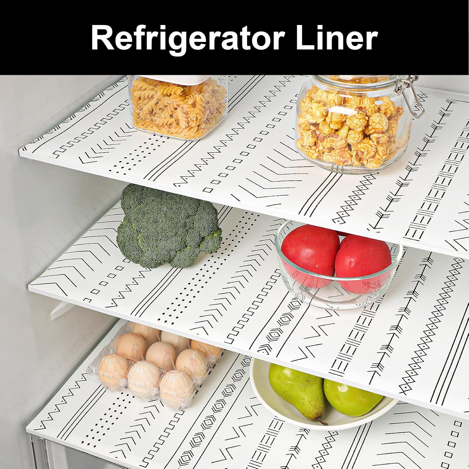 Cooyes Drawer Liner Shelf Liners for Kitchen Cabinets Refrigerator Liners Waterproof & Oil-Proof Kitchen Cupboard Liner Drawer Mats EVA Material Non Adhesive Fridge Liner for Shelves
