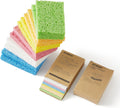 JOYMOOP Dish Sponge Scrubber, Cellulose Sponges Kitchen for Non-Scratch Washing Dishes, Household Cleaning Scrub Natural Sponge, Pack of 24 Colorful Sponges