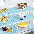 Non-Slip Silicone Refrigerator Liners for Shelves, Reusable Washable Fridge Shelf Drawer Liners, Cuttable Waterproof Oilproof Fridge Liner for Glass Shelve Kitchen Cabinet Drawer Mats (Blue, 1 Pack)