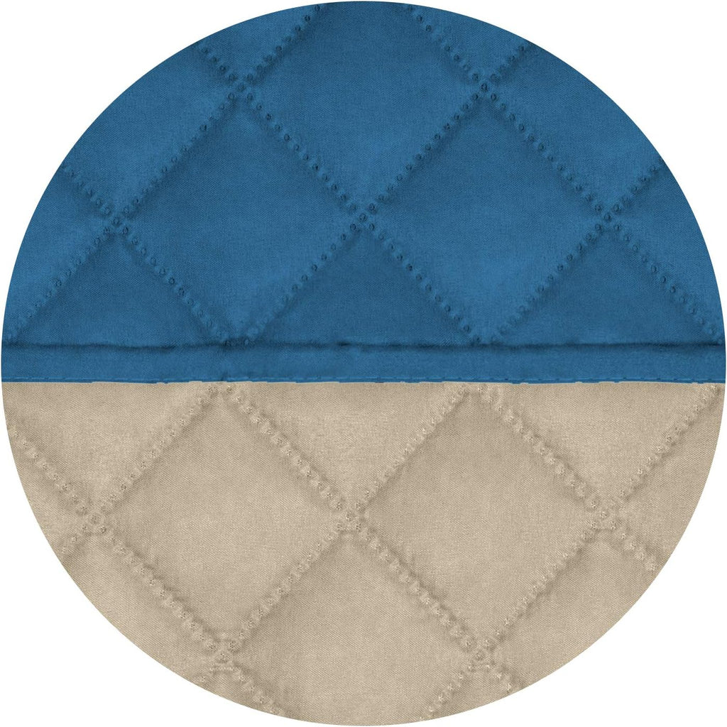 PureFit Reversible Quilted Sofa Cover, Water Resistant Slipcover Furniture Protector, Washable Couch Cover with Non Slip and Elastic Straps for Kids, Dogs, Pets (Small Recliner, Peacock Blue/Beige)