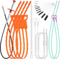 20PCS Drain Clog Remover Tool Set – 59” Drain Snake (2), 37” Snake Drain Hair Removal Tool (2), 25” Plumbing Snake (4), 24” Sink Snake (1), 18” Sink Drain Cleaner Tool (1), Straw Cleaning Brushes (10)