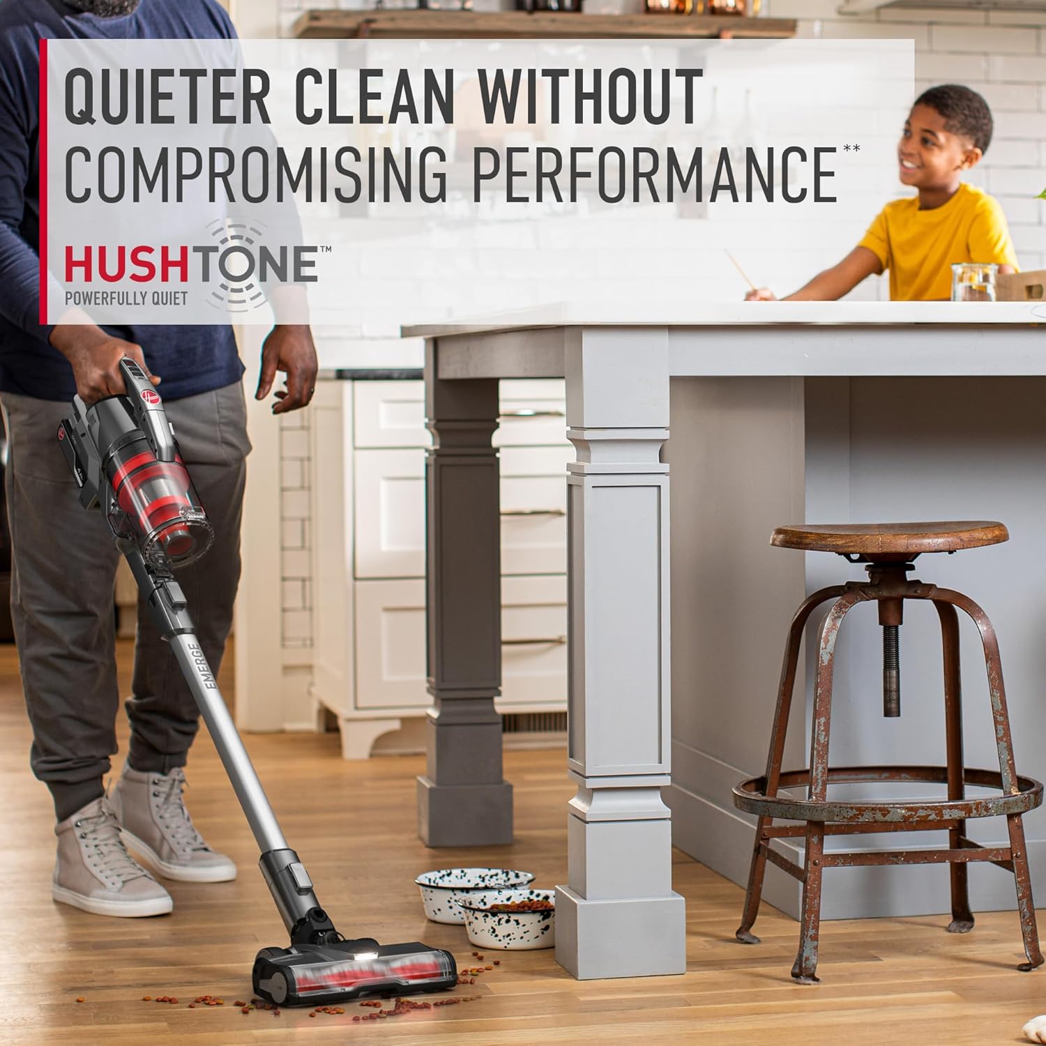 Hoover ONEPWR WindTunnel Emerge Cordless Stick Vacuum Cleaner, Lightweight Stick Vac, Powerful and Quiet Cleaning, Self Standing, No Wall Mount Required, Cordless Vacuum Cleaners for Home Use