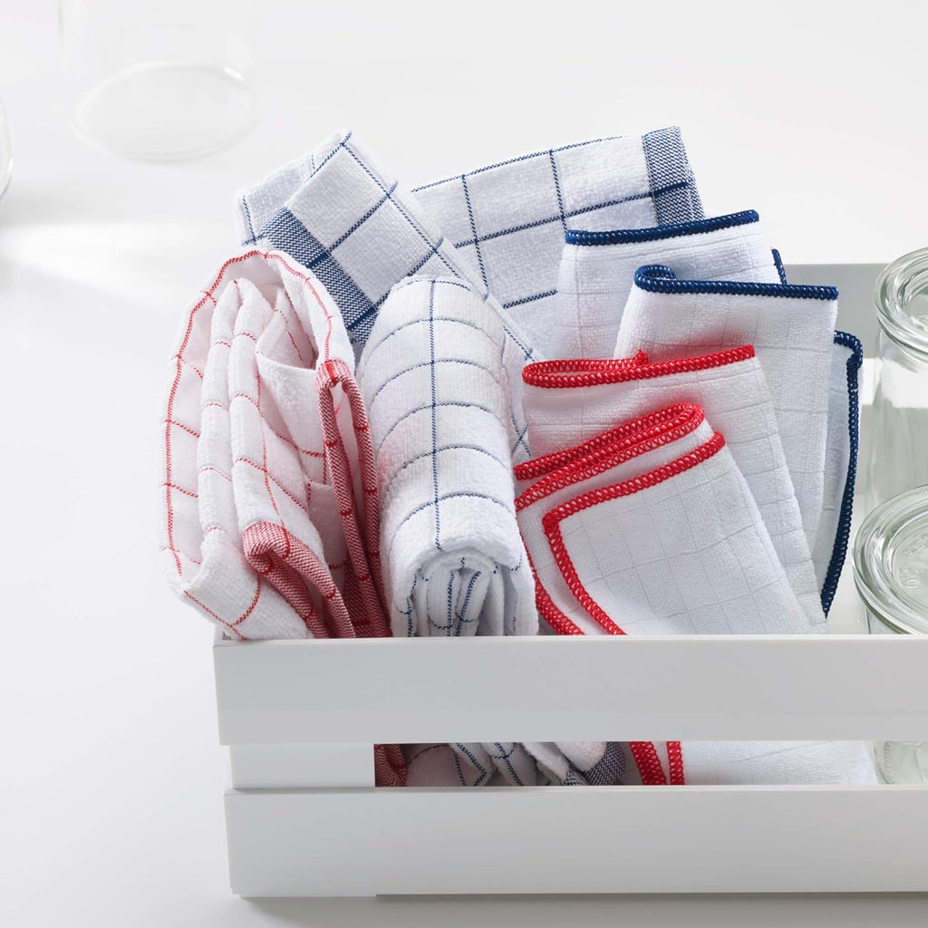 E-Cloth Wash & Wipe Dish Cloth, Microfiber Cleaning Cloth Reusable Paper Towel Alternative Cloths, Dish Towels for Drying Dishes, Glassware, Cookware and Countertops, 100 Wash Guarantee, 2 Count