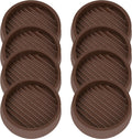 3X3 Round Rubber Caster Cups, Non Slip Furniture Pads, Anti-Slip Gripper, Anti Skid Furniture Feet, Anti Slide Floor Protector for Bed Couch Table Chair Stoppers - Brown, 8 Pack