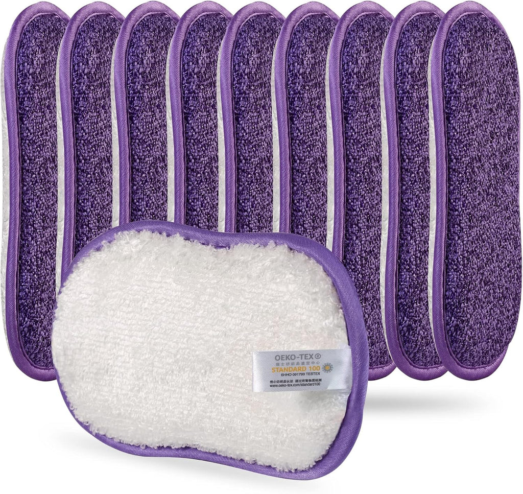 10 Pack Kitchen Dish Sponges Scrubber Non-Scratch Multi-Purpose Dishcloths, Sponge Along with Heavy Duty Scouring Power - Effortless Cleaning of Dishes, Pots and Pans