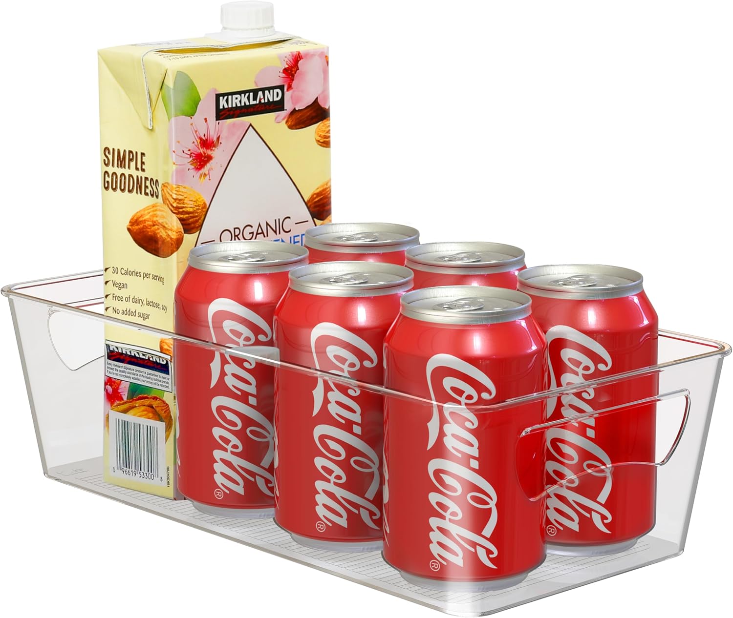 Simple Houseware Kitchen Can Organizer Clear Bin for Cabinet/Pantry/Refrigerator/Freezer/Fridge