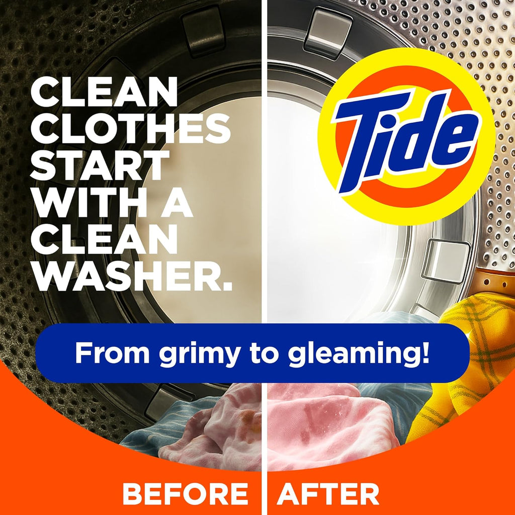 Washing Machine Cleaner by Tide, Washer Machine Cleaner with Oxi for Front and Top Loader Washer Machines, Deep Cleaning Residue & Odor Eliminator, 5 Month Supply (Packaging May Vary)