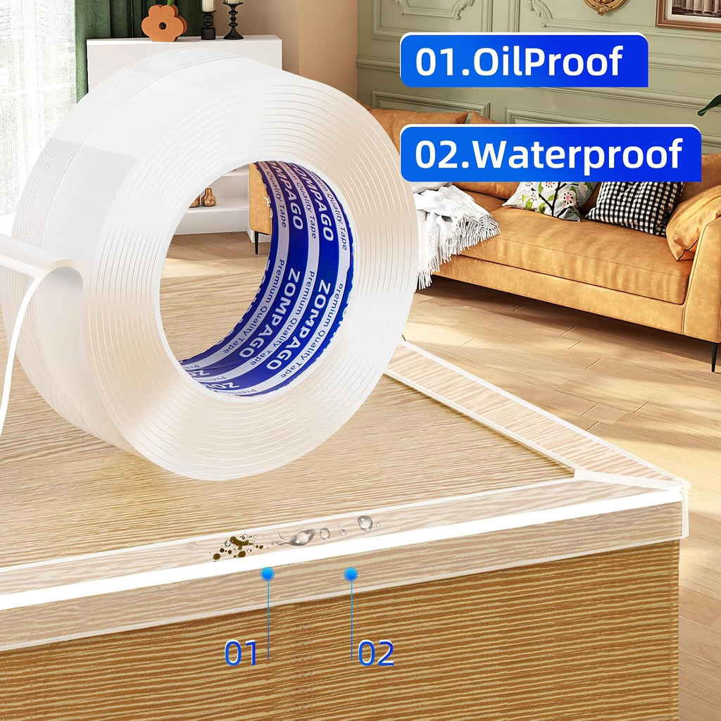 Clear Soft Corner Protectors for Furniture Strip,0.8in x9.84FT,2 Roll,Sharp Edge & Table Bumper,Window Edge,Wall Protector, Soft Corner Guards Safe for Proof,Table Corner Protectors in Family