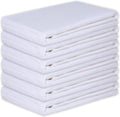 Kitchen Towels Set of 6 Soft Premium Cotton Highly Absorbent Dish Towels 18x28 Inches, Washable & Reusable Tea Towel, Quick Drying Dish Cloths with Hanging Loop - White Solid