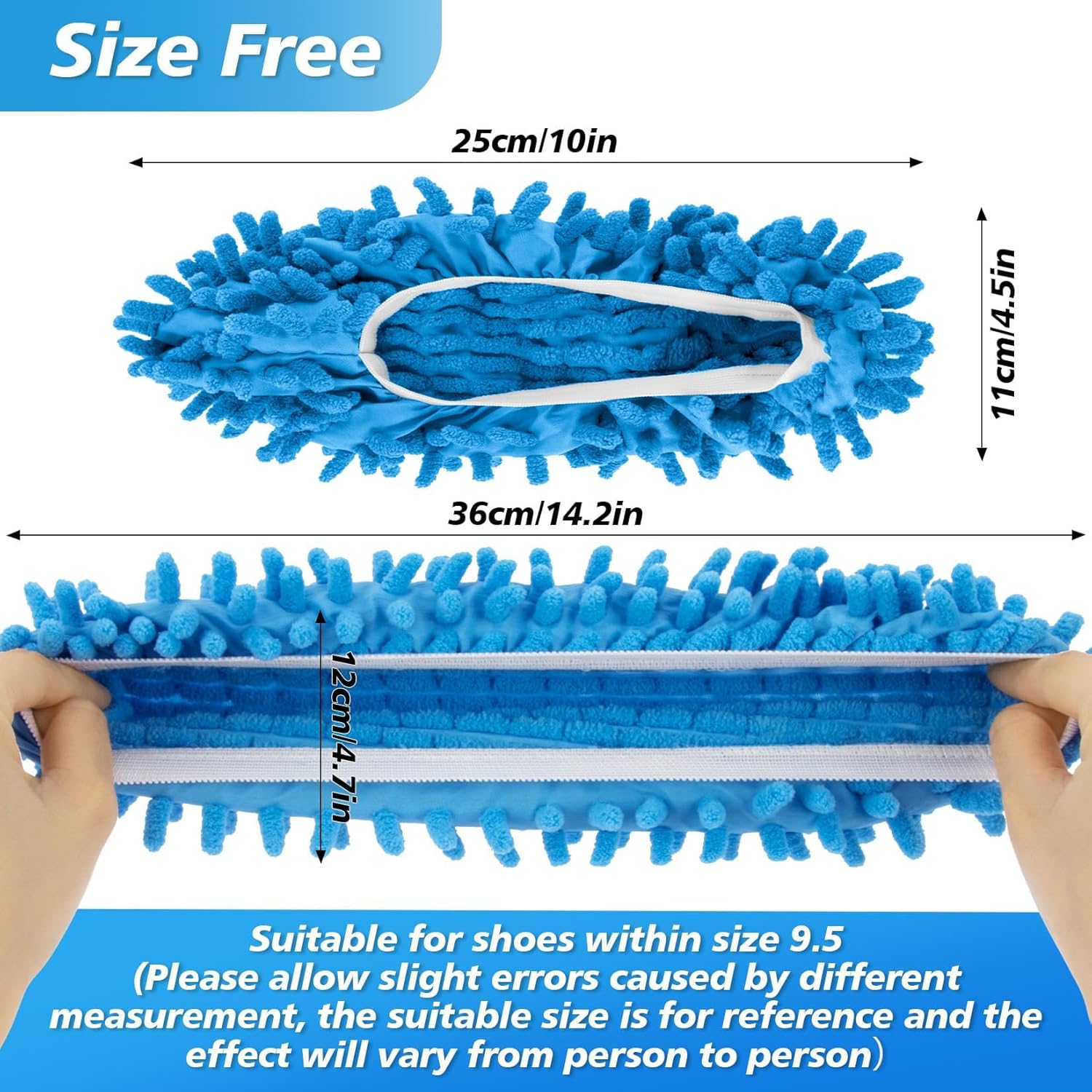 MAQIHAN 10 Mop Slippers for Floor Cleaning - Size 9.5 Mop Socks Women Mopping Cleaning Socks Feet Foot Mopping